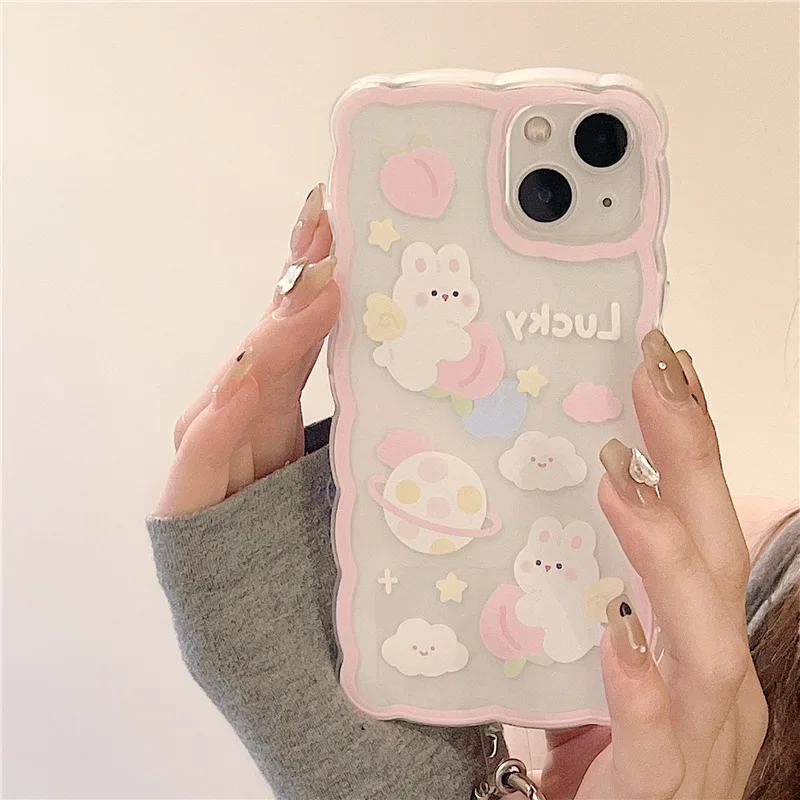 Cute-Rabbit-Soft-Wavy-Phone-Case